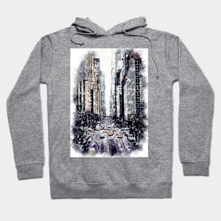 New York City Streets Travel Poster Series watercolor ink edition 01 Hoodie